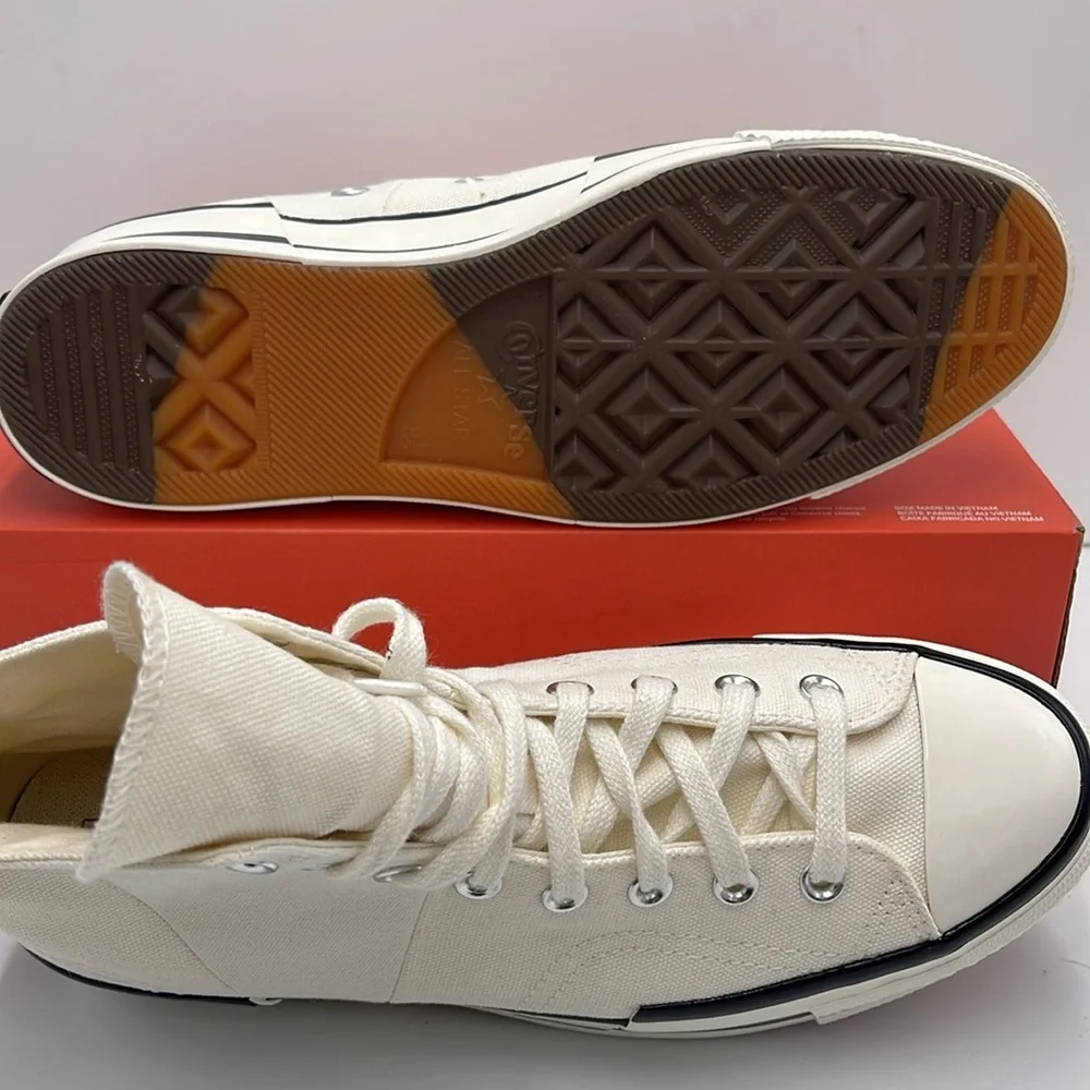 Converse WMNS CHUCK 70 PLUS HI EGRET/BLACK/EGRET A00915C Platforms Sneakers